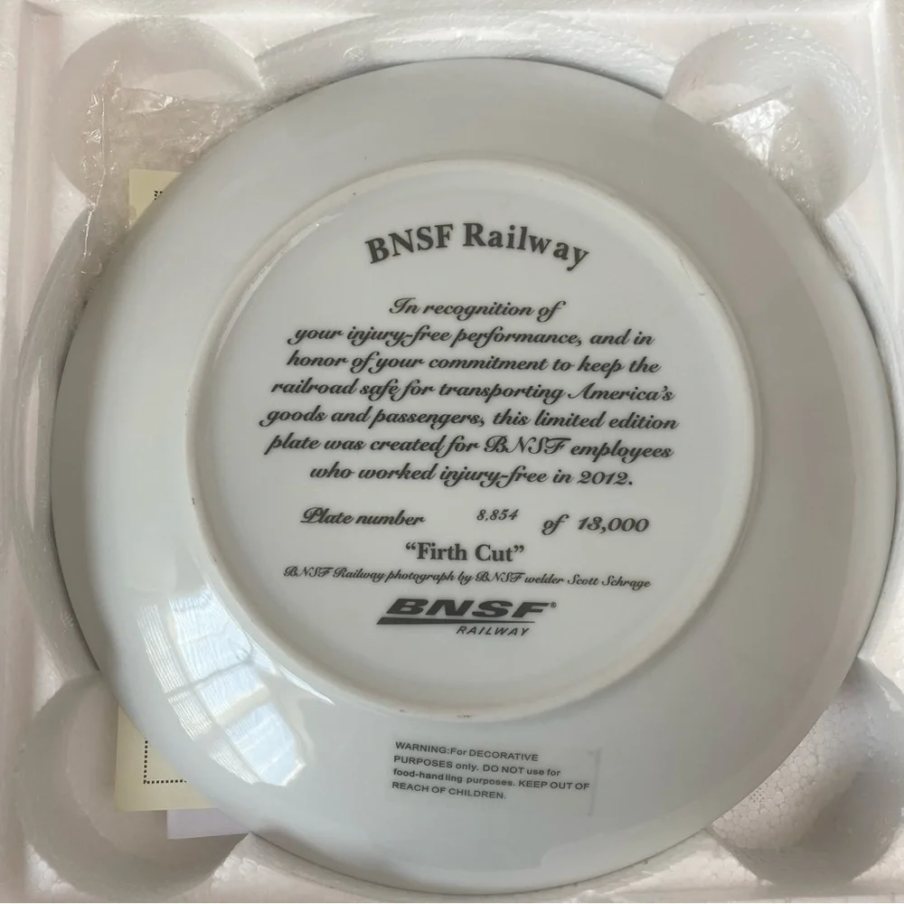 BNSF Railway “FIRTH CUT” Collector Plate 2012 Train Locomotive 1/13,000 Limited